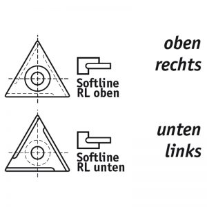 Wisselmes met 1 gat en 3 snijkanten